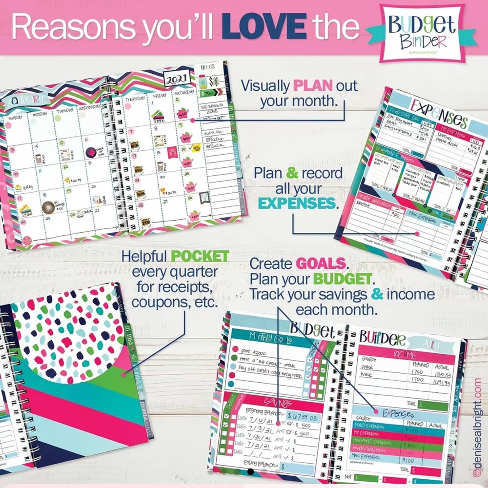 🔥 NEW Budget Binder by Reminder Binder Colorful Planner Calendar (non dated) - Picture 7 of 8